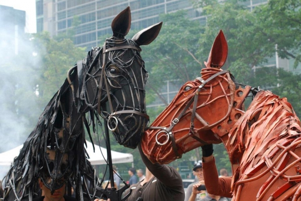 Photo Flash: WAR HORSE's Joey and Topthorn Hit the Streets of Toronto Image